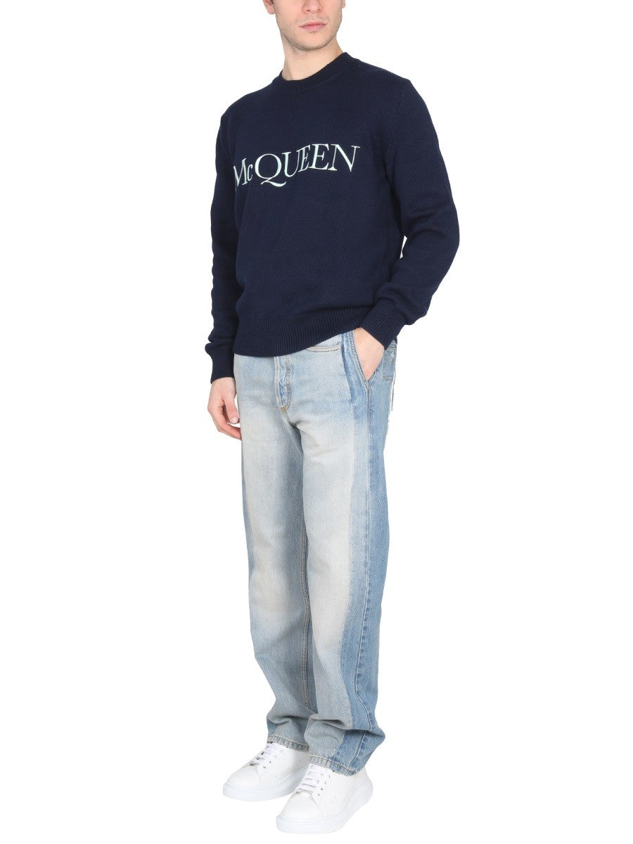 Alexander Mcqueen COTTON LOGO EMBROIDERY JERSEY