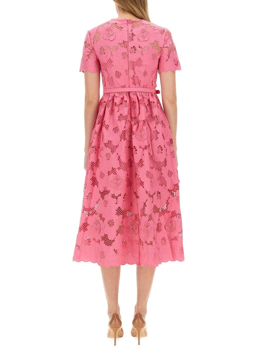 SELF-PORTRAIT COTTON MIDI DRESS