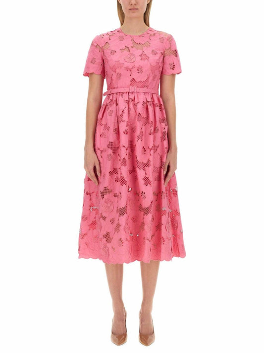 SELF-PORTRAIT COTTON MIDI DRESS