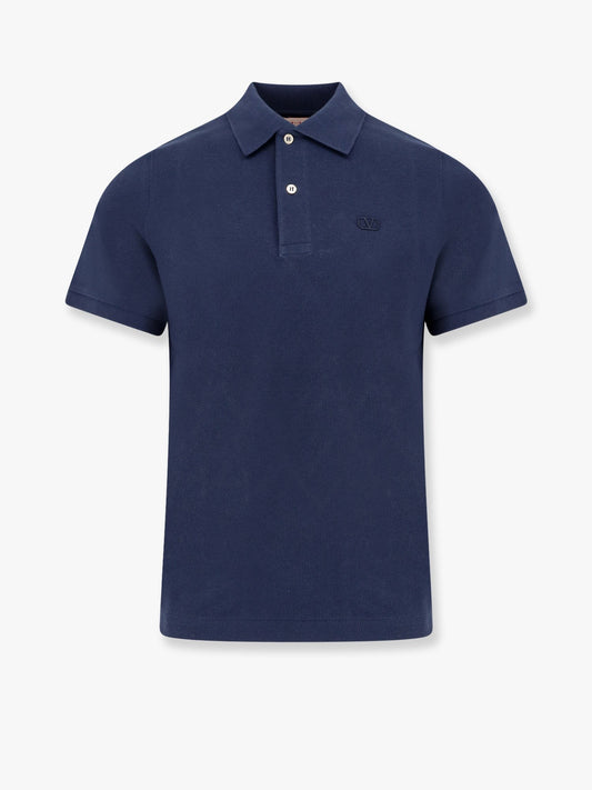 Valentino Cotton piquet polo shirt with vlogo embroidery