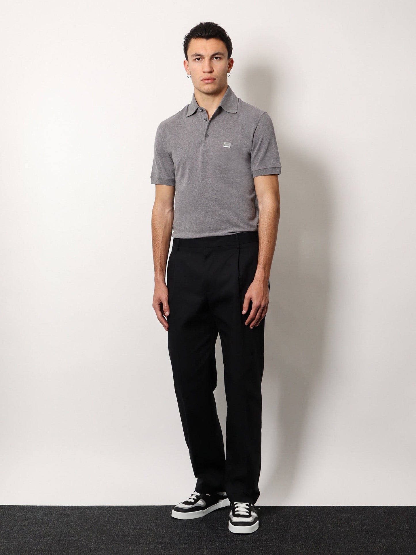 Dolce & Gabbana Cotton polo shirt with dolce&gabbana milano plate