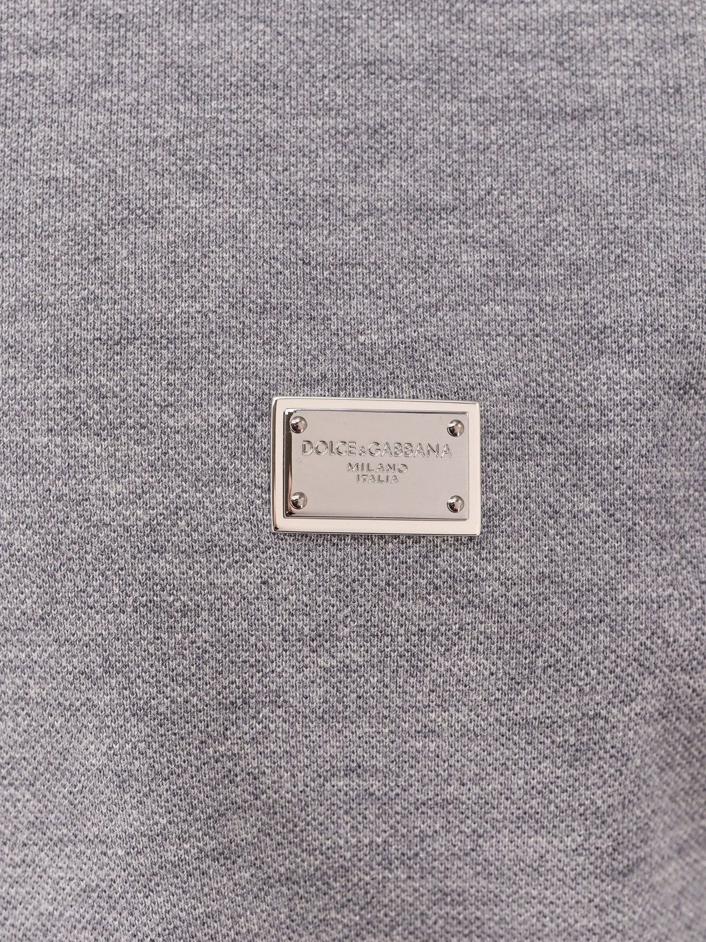 Dolce & Gabbana Cotton polo shirt with dolce&gabbana milano plate