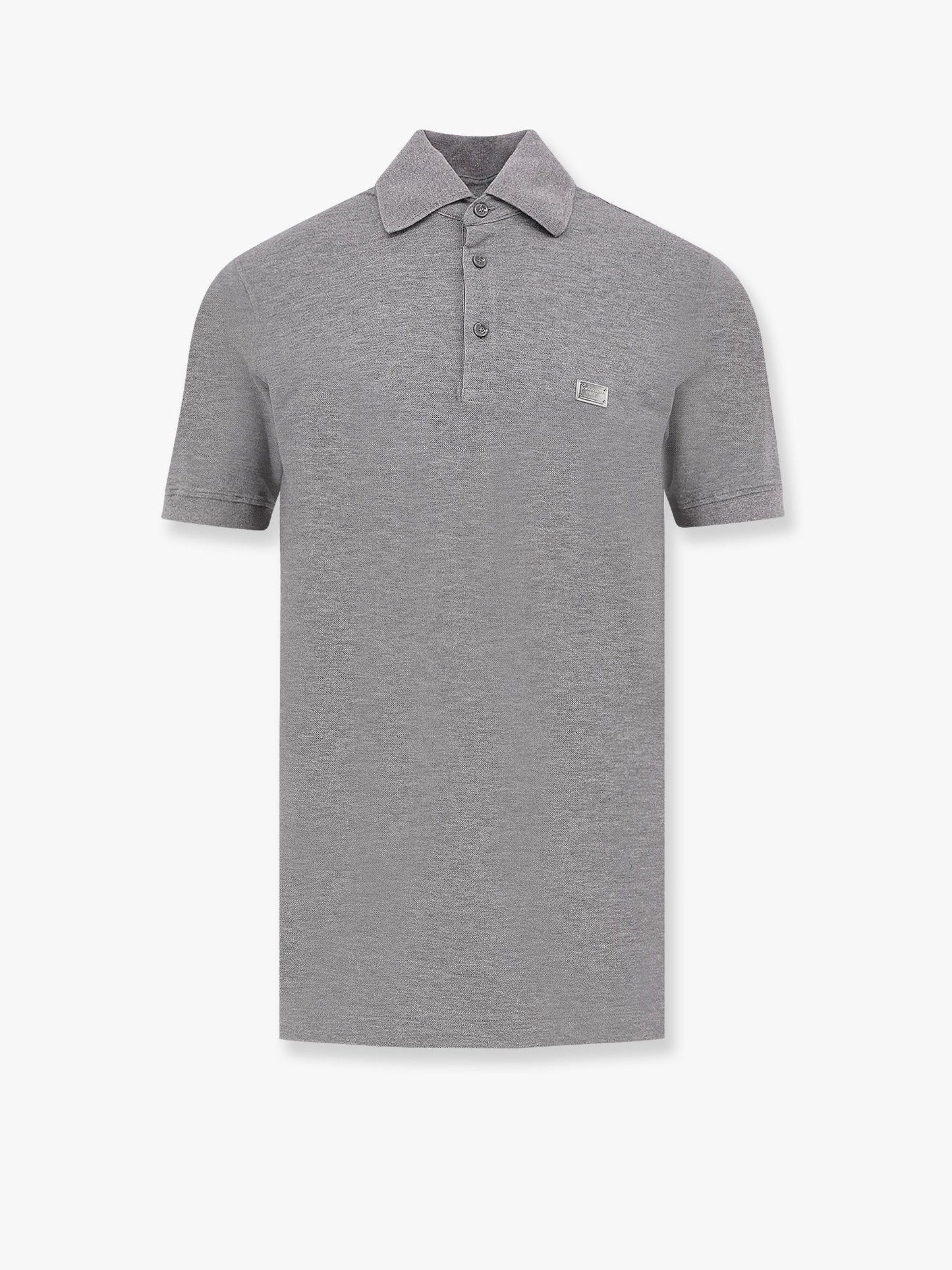 Dolce & Gabbana Cotton polo shirt with dolce&gabbana milano plate