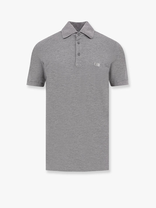 Dolce & Gabbana Cotton polo shirt with dolce&gabbana milano plate