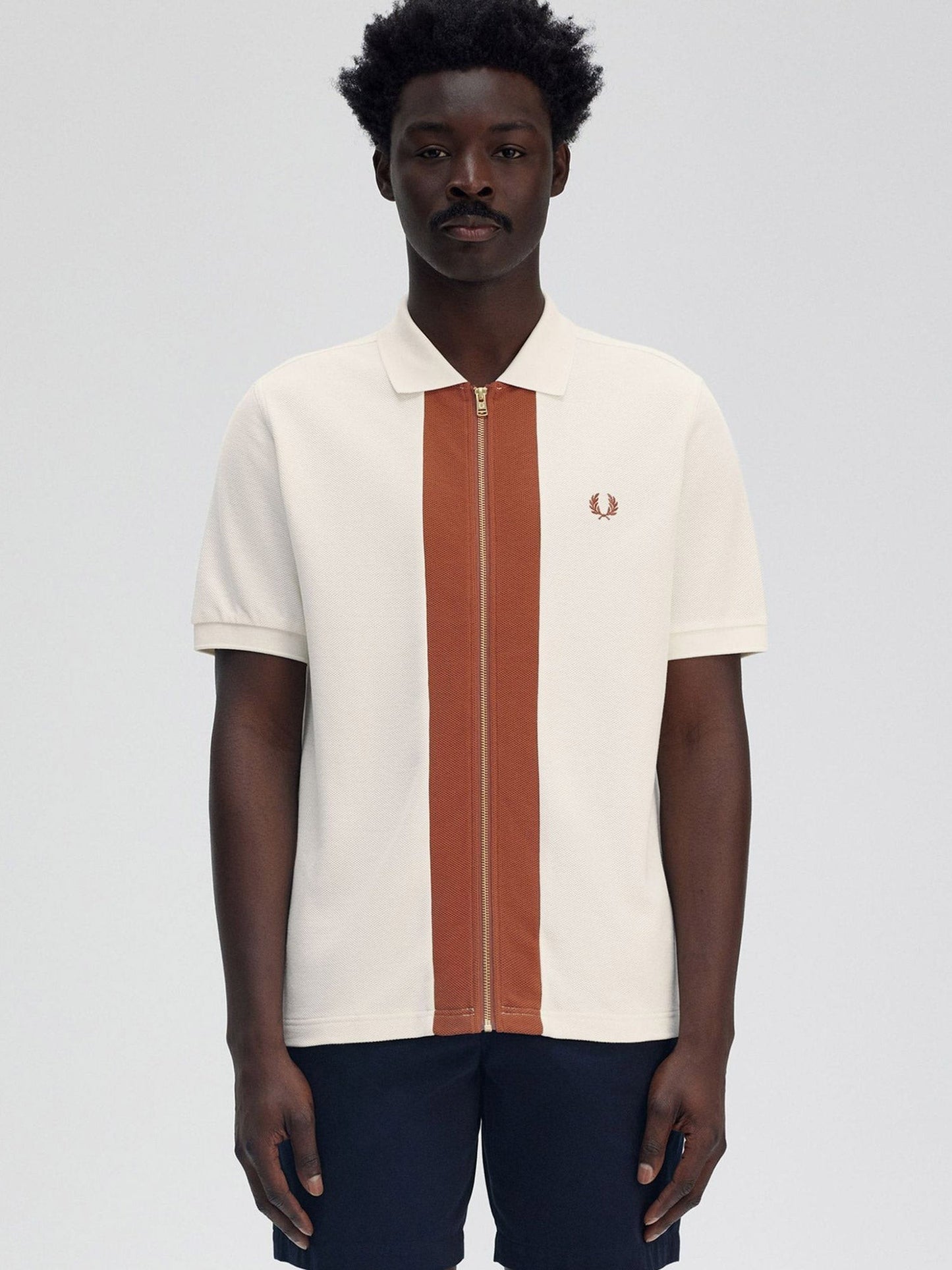 FRED PERRY Cotton polo shirt with zip