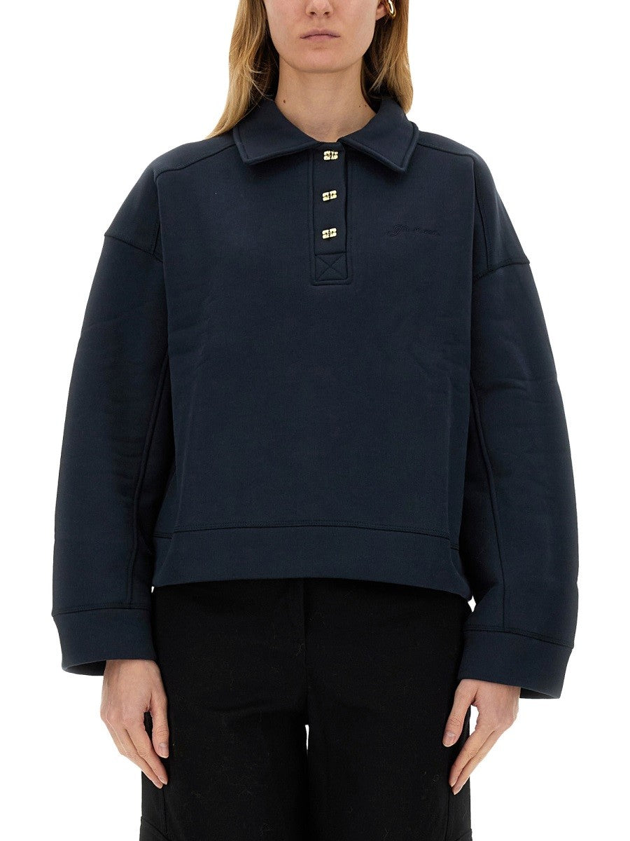 GANNI COTTON POLO