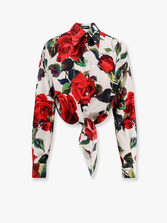 DOLCE e GABBANA Cotton shirt with floral print