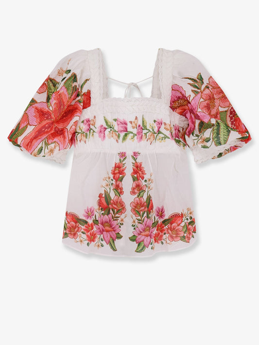 FARM RIO Cotton shirt with floral print