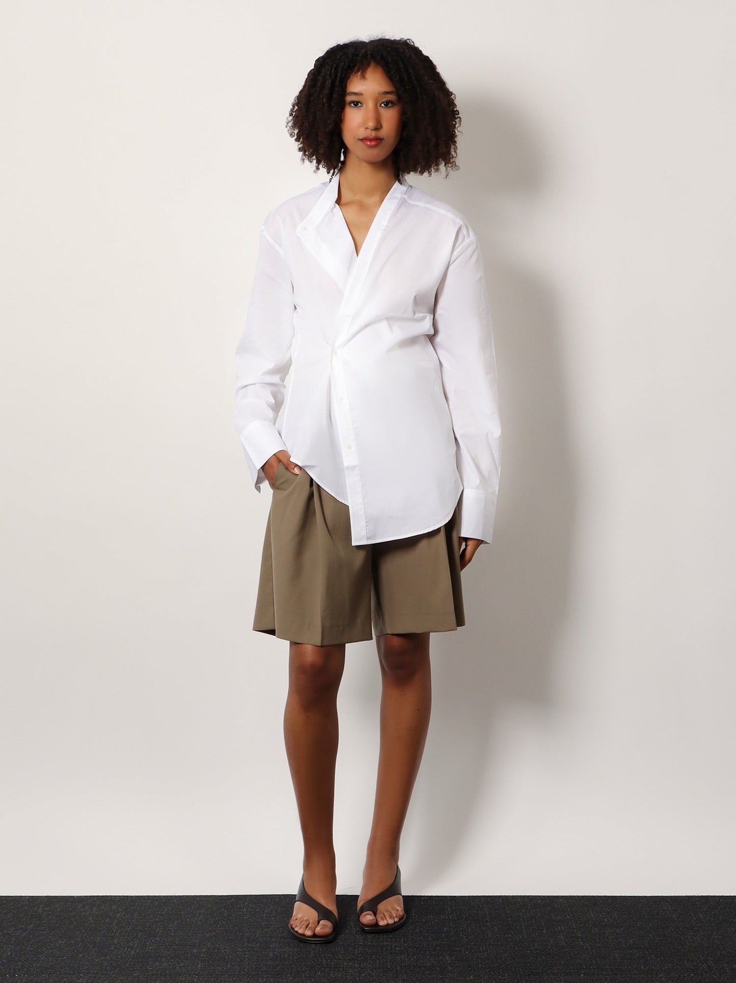 ROHE Cotton shirt with overlapping collar