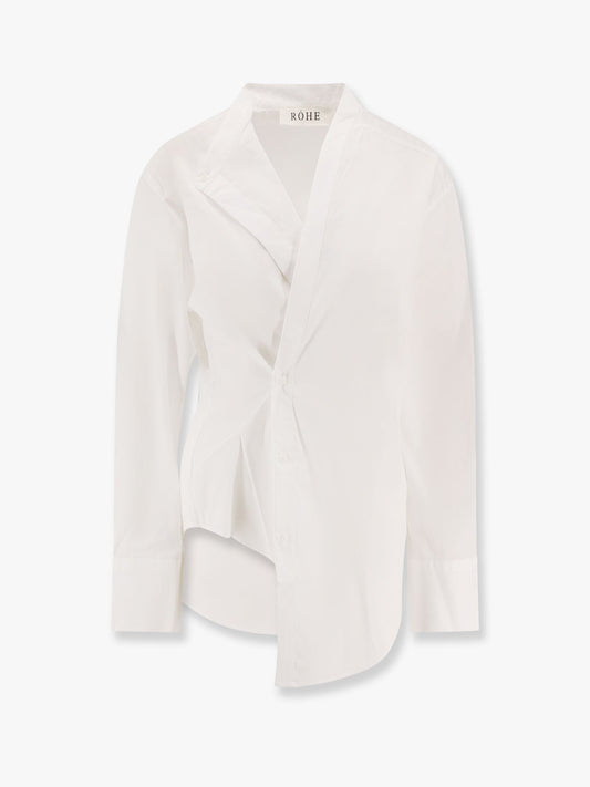 ROHE Cotton shirt with overlapping collar