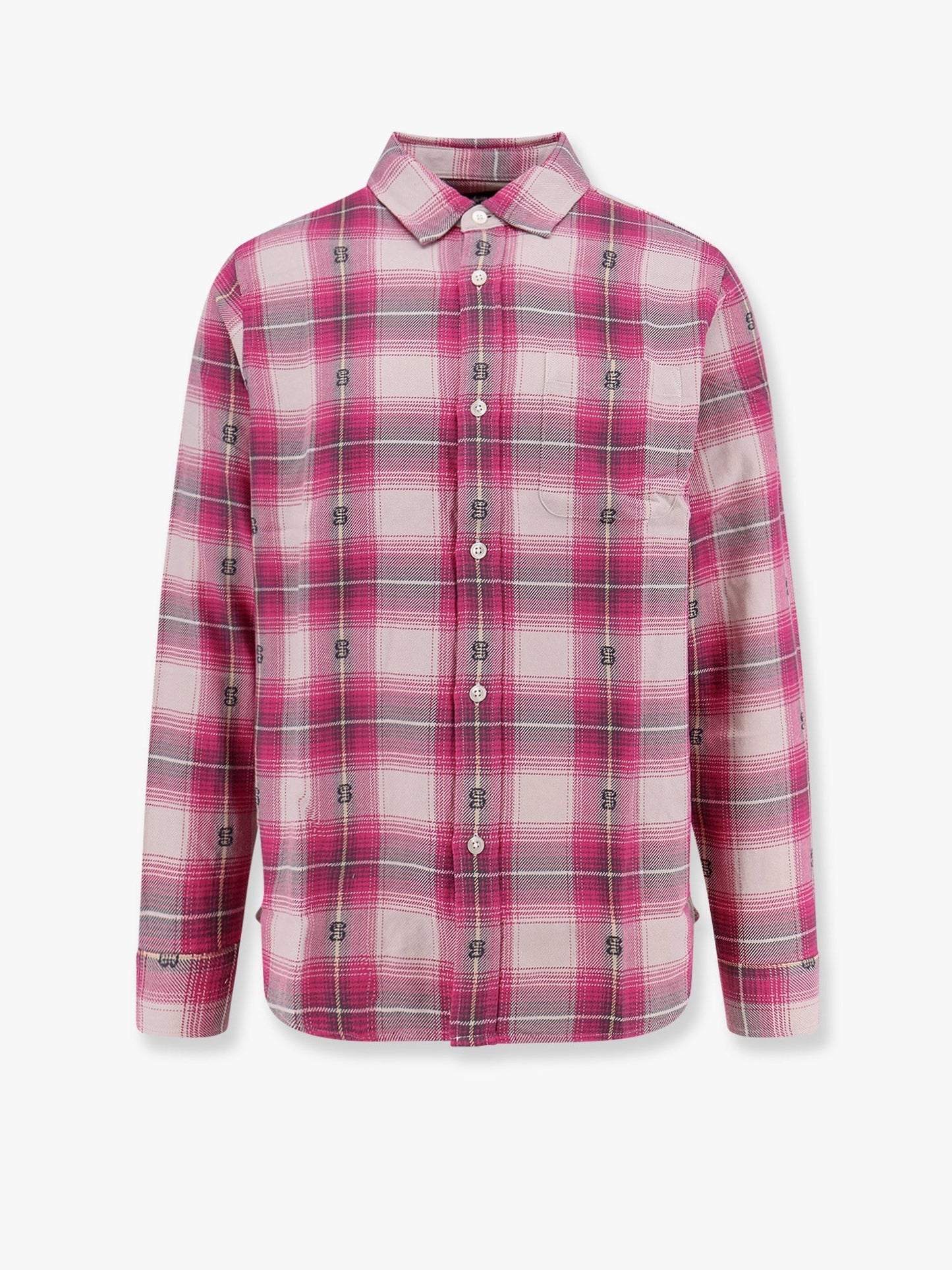 STUSSY Cotton shirt with plaid motif