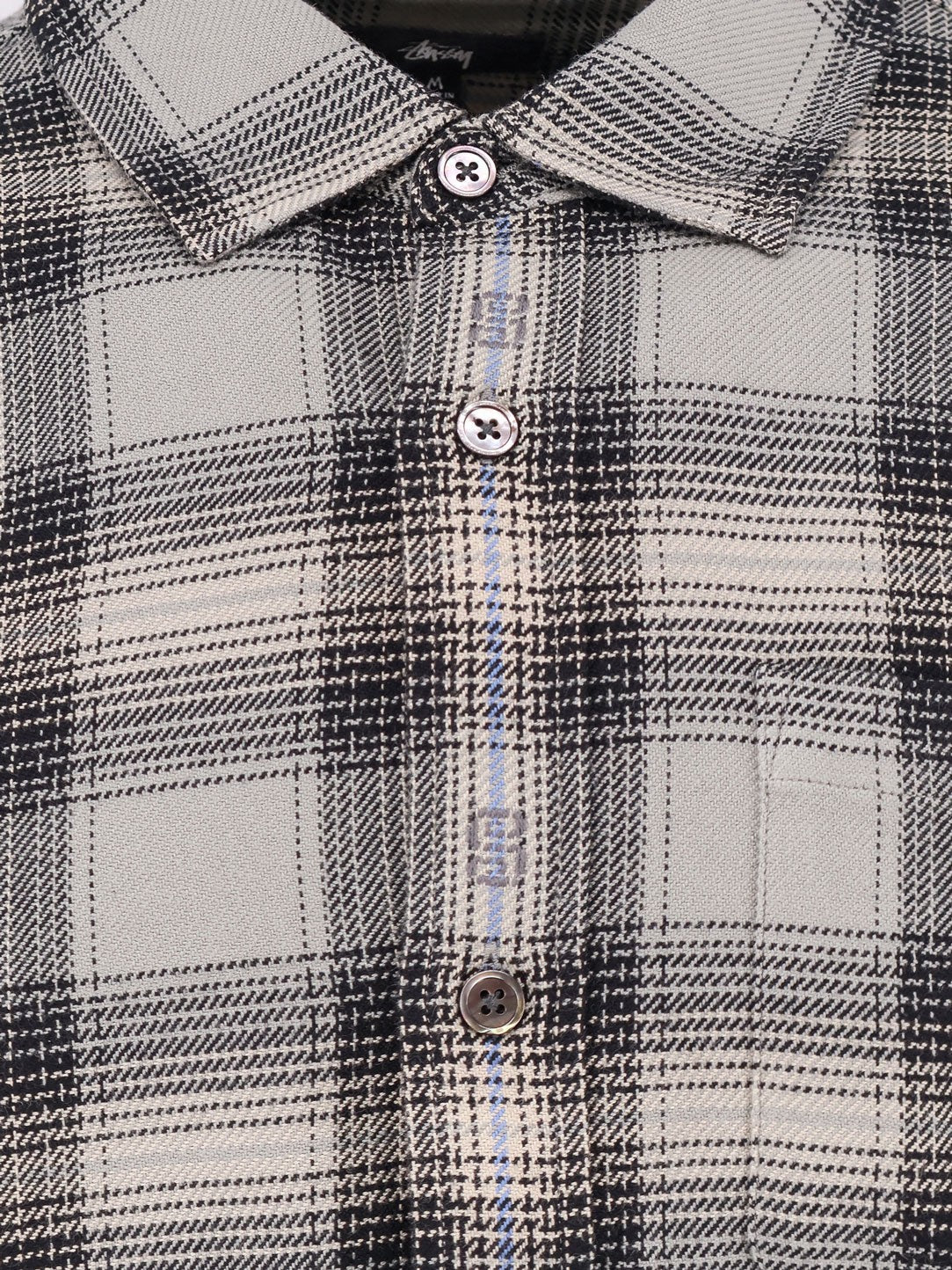 STUSSY Cotton shirt with plaid motif