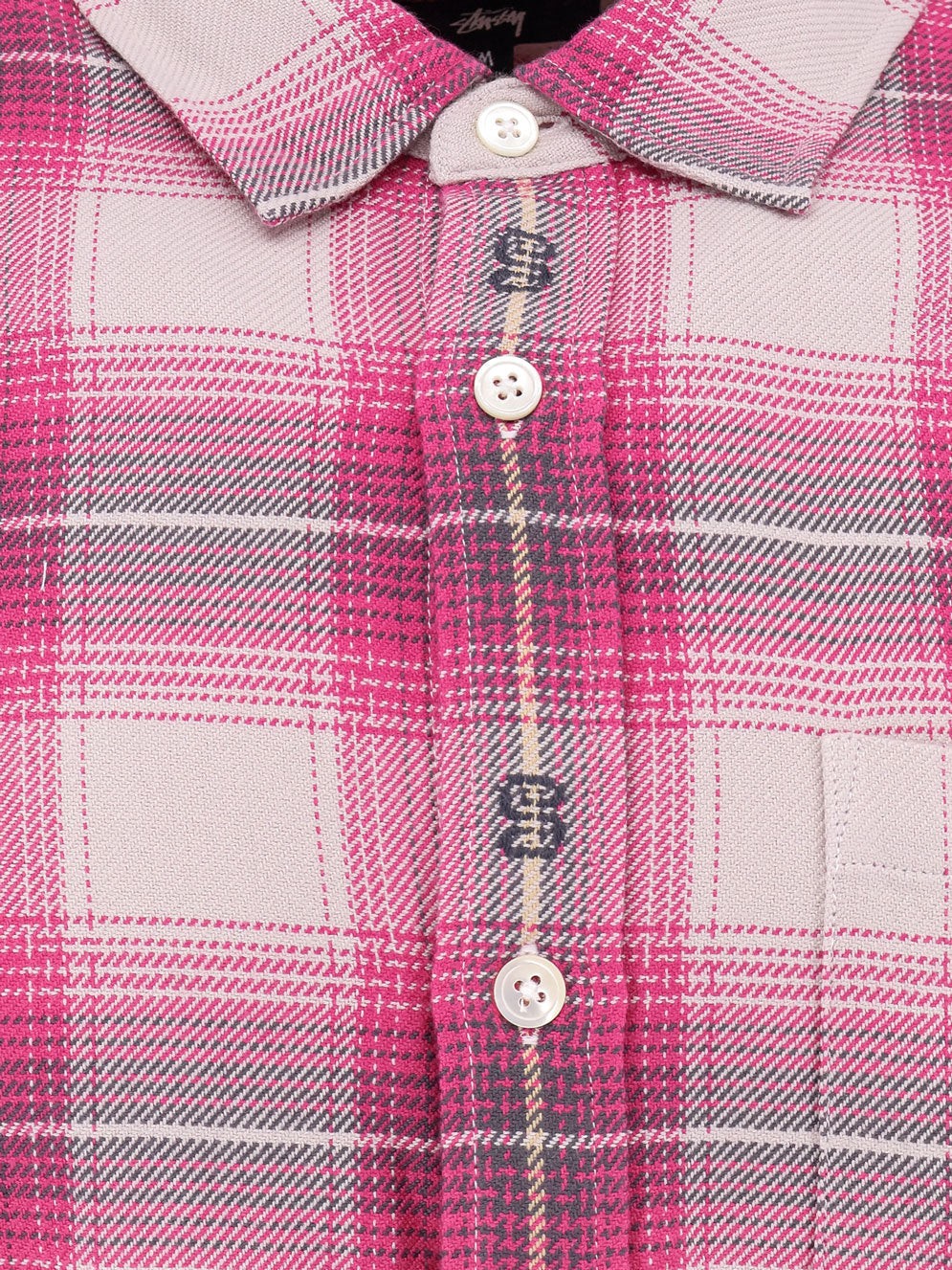 STUSSY Cotton shirt with plaid motif