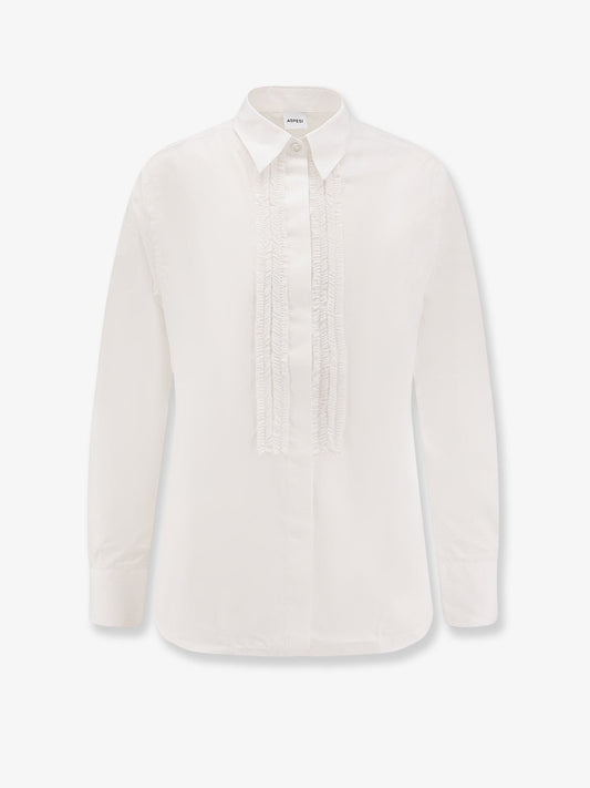 ASPESI Cotton shirt with ruffles