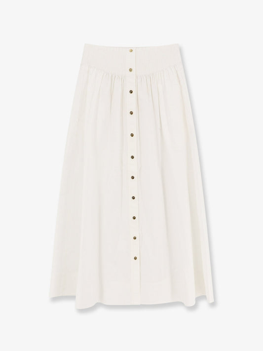 Tory Burch Cotton skirt with logoed buttons