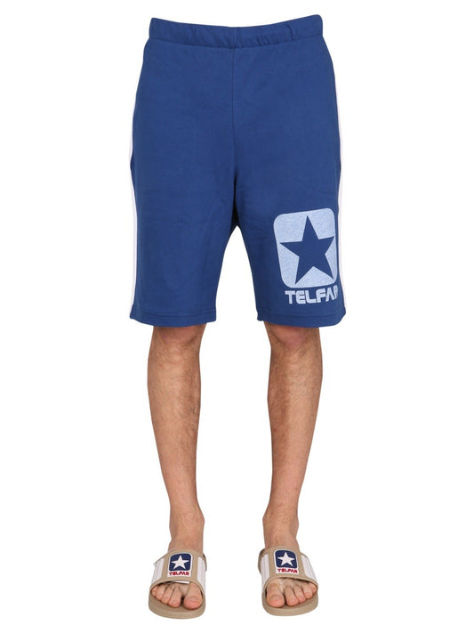 TELFAR X CONVERSE COTTON SWEAT SHORTS BERMUDA