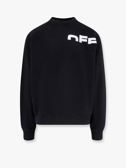 Off White Cotton sweatshirt with printed logo on the front
