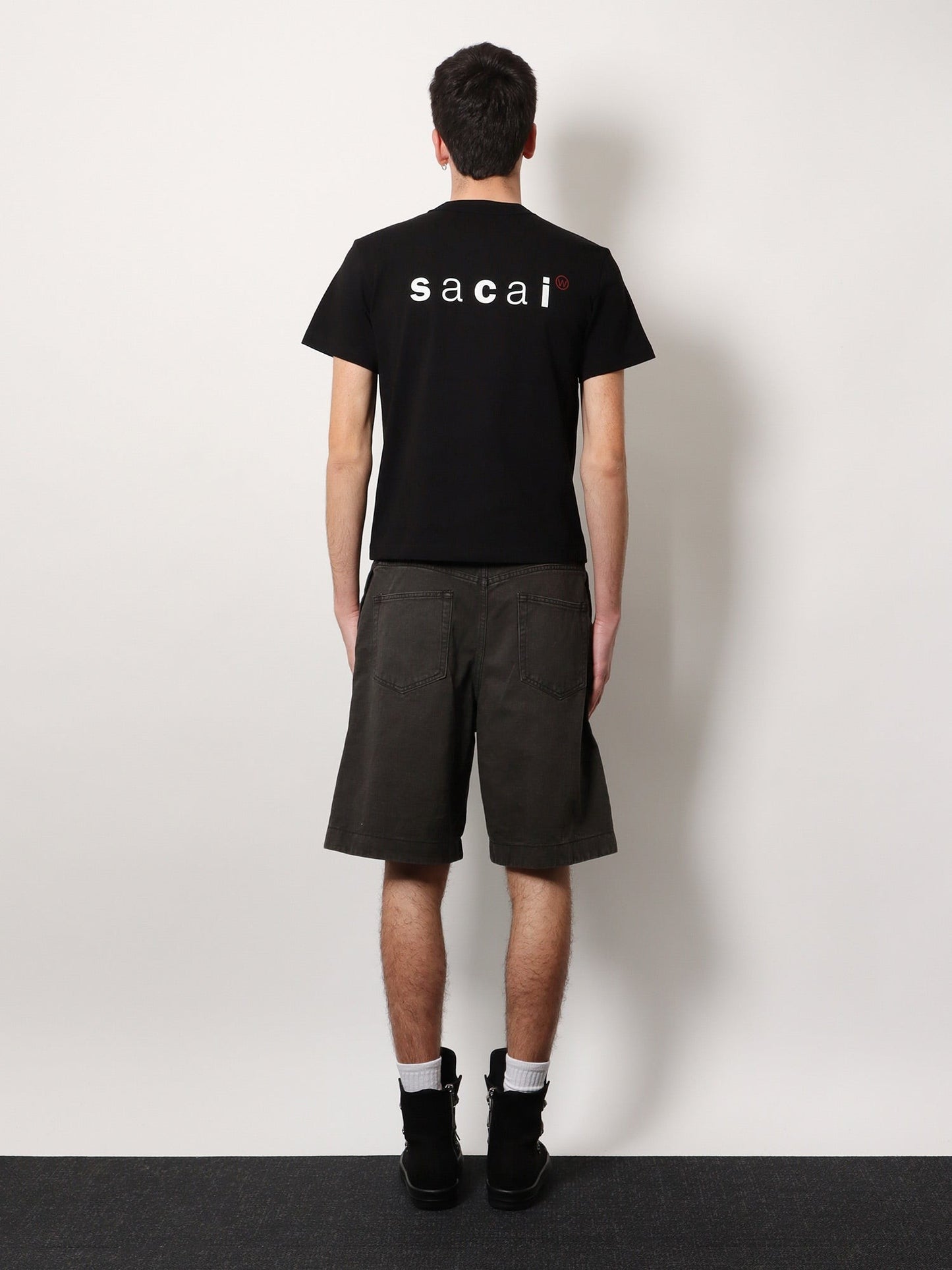 SACAI Cotton t-shirt with logo on the back
