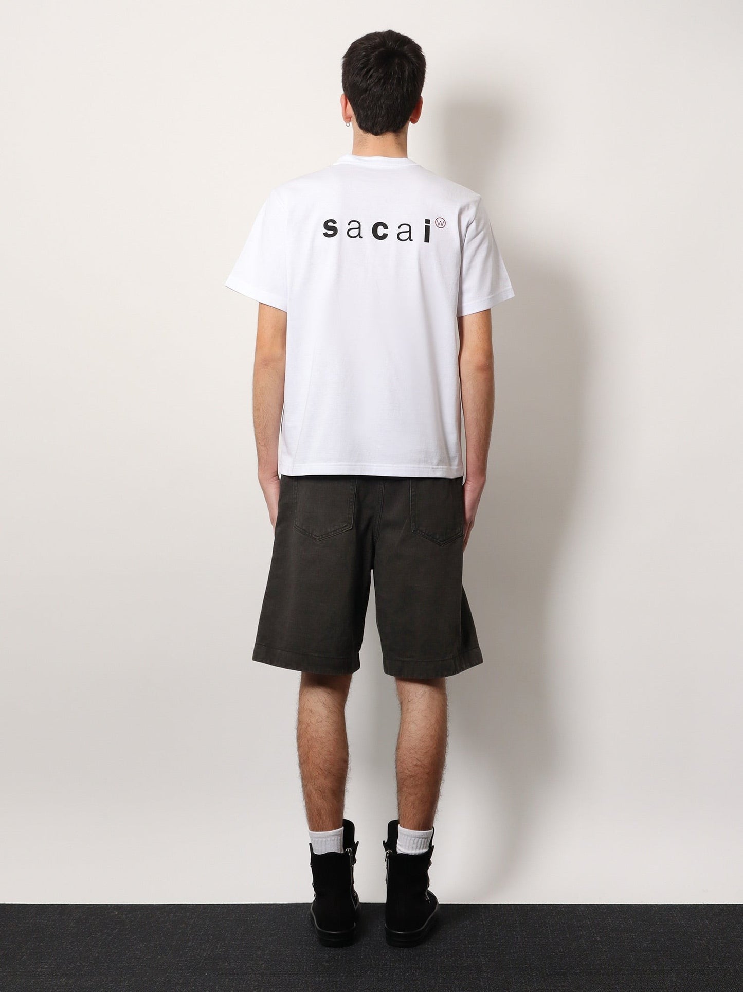 SACAI Cotton t-shirt with logo on the back