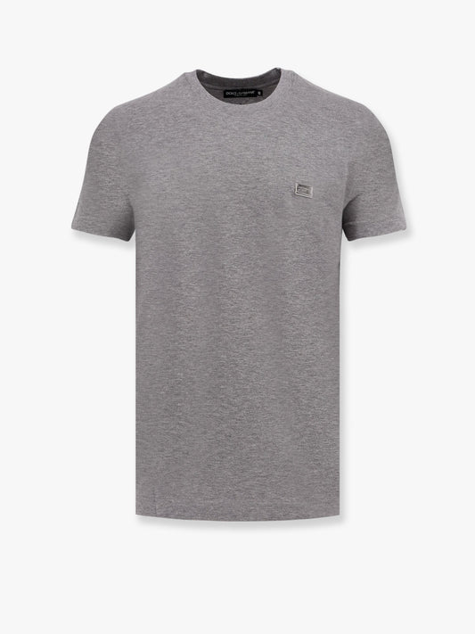Dolce & Gabbana Cotton t-shirt with metal logo detail