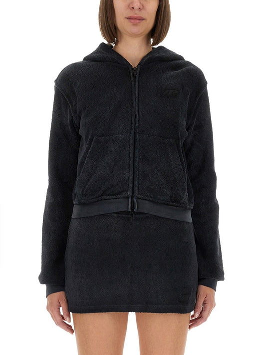 Alexander Wang COTTON TERRY SWEATSHIRT WITH ZIPPER