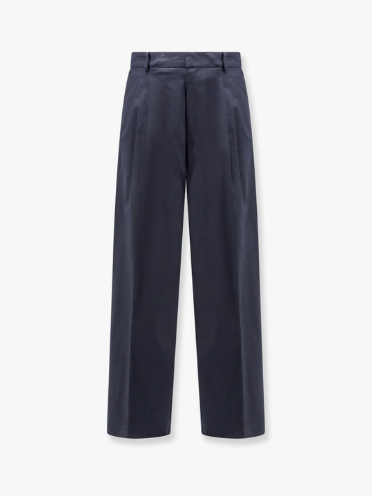 AMARANTO Cotton trouser with frayed edges