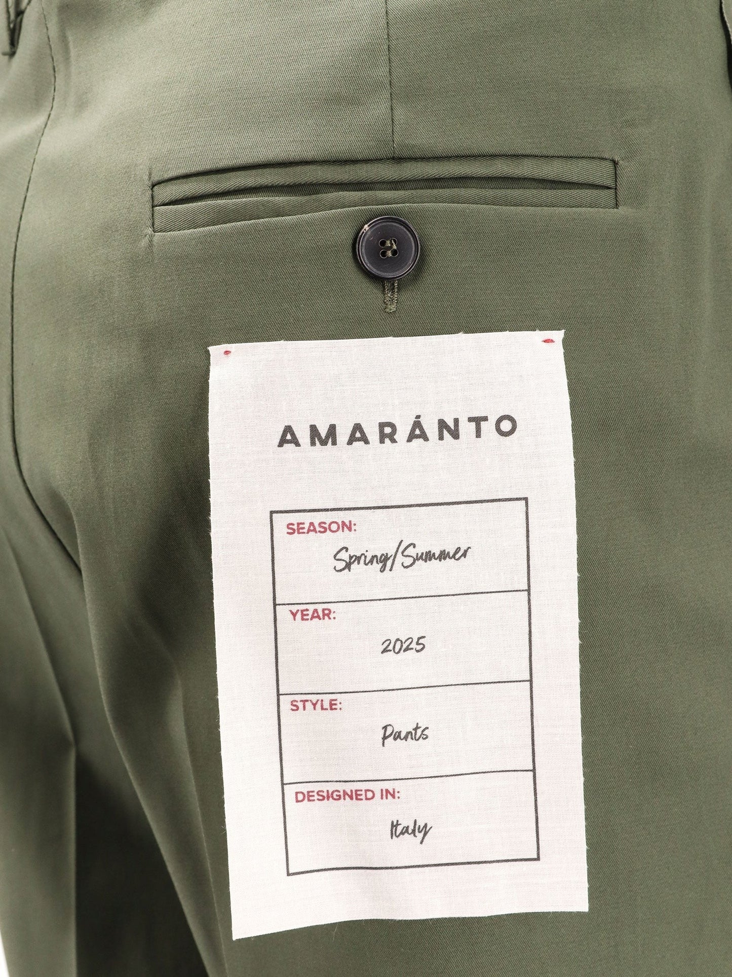AMARANTO Cotton trouser with frayed edges