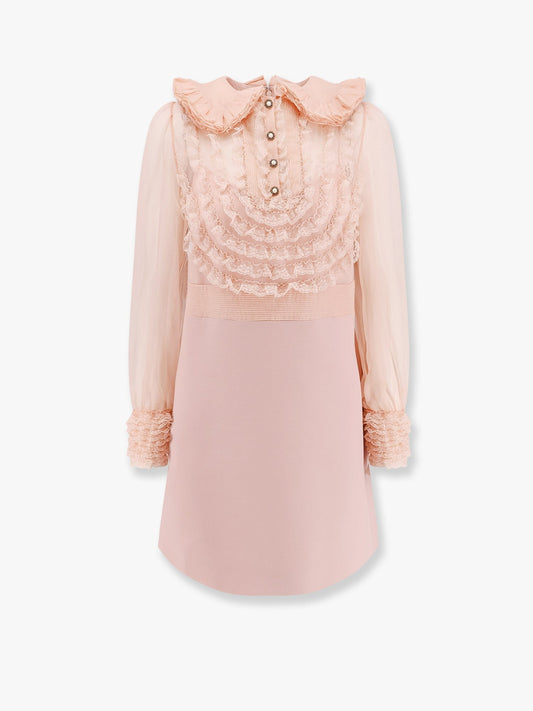 Valentino Couture crepe dress with laces profiles