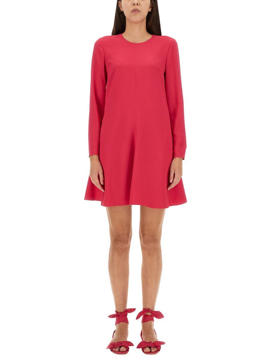 RED VALENTINO CREPE ENVERS SATIN DRESS