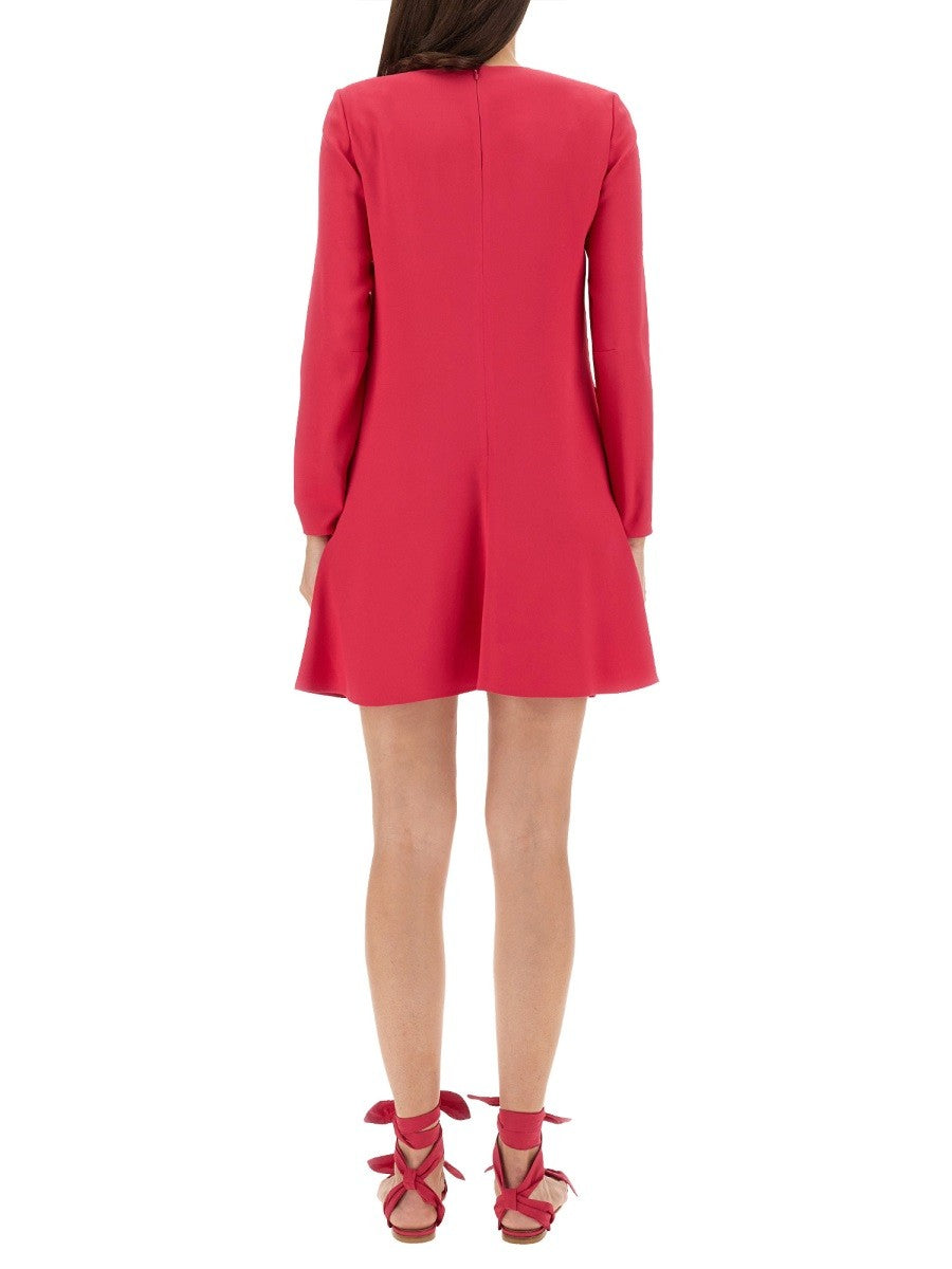 RED VALENTINO CREPE ENVERS SATIN DRESS