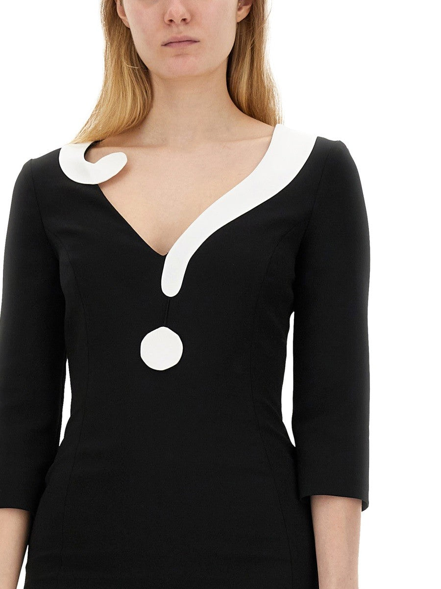 Moschino CREPE HOUSE SYMBOLS DRESS !?