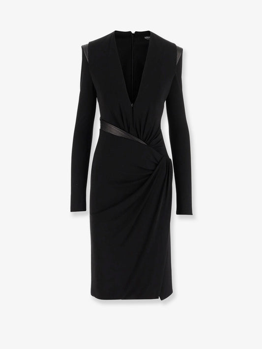 Versace Crepe mini dress with V-neckline