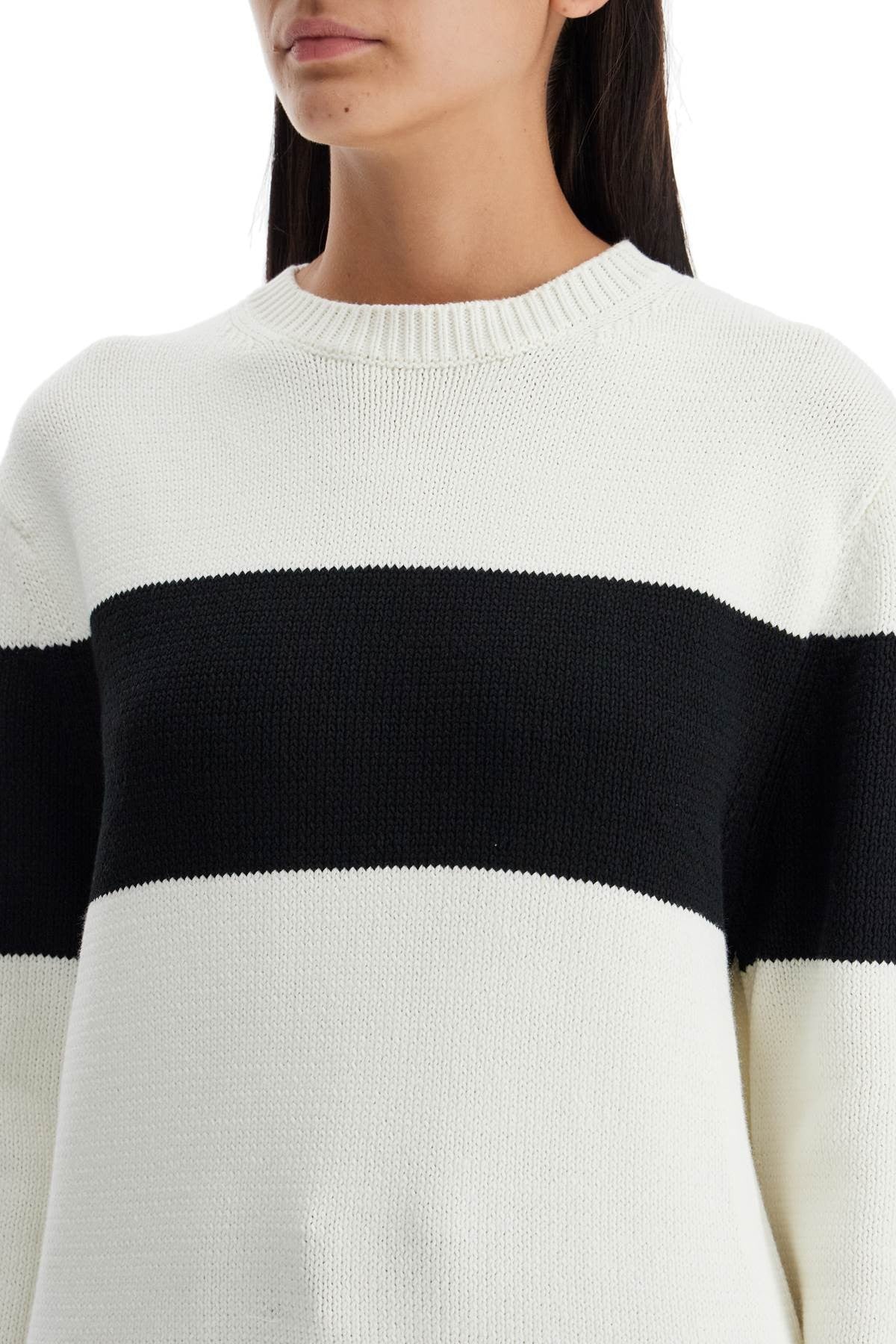 TOTEME crewneck pullover with contrasting band