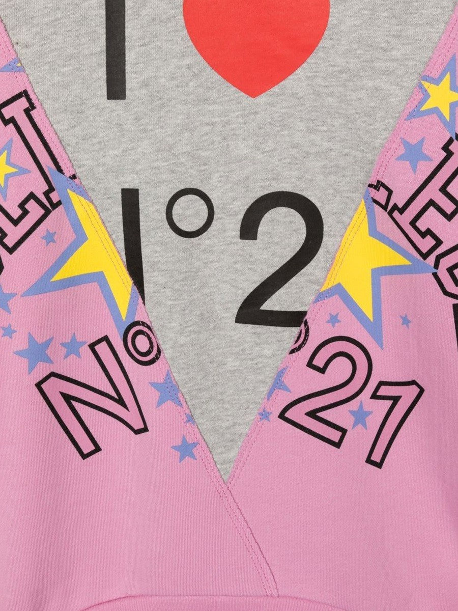 N°21 CREWNECK SWEATSHIRT LOGO AND HEART