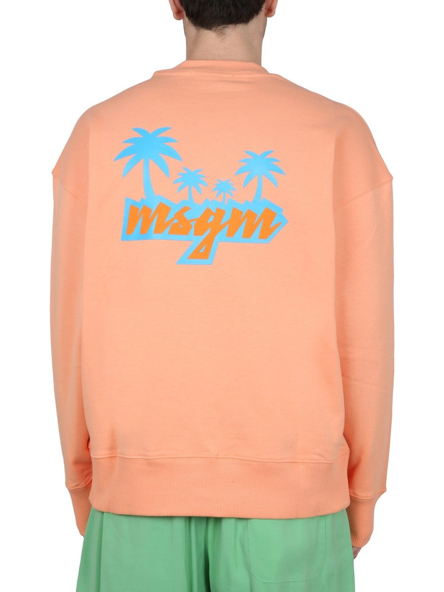 msgm CREWNECK SWEATSHIRT WITH LOGO