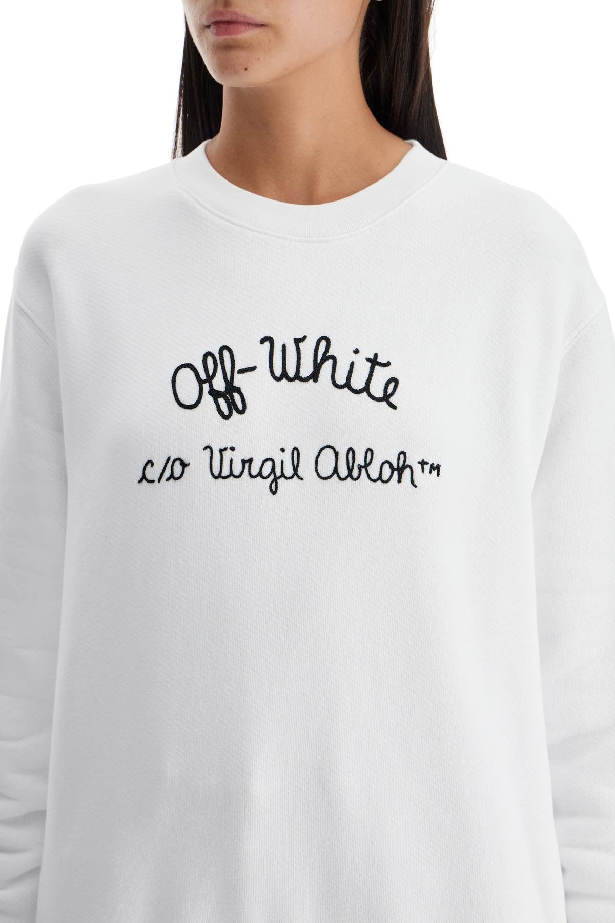 Off-white crewneck sweatshirt with