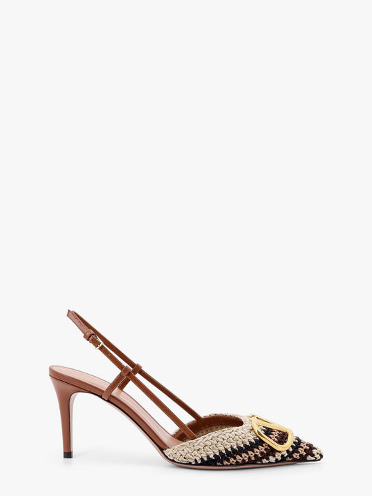 Valentino Garavani Crochet fabric slingback