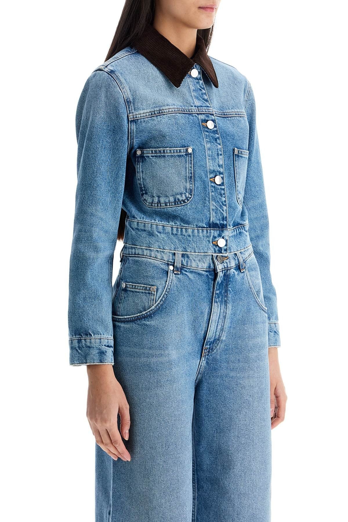 stella mccartney cropped denim jacket for women