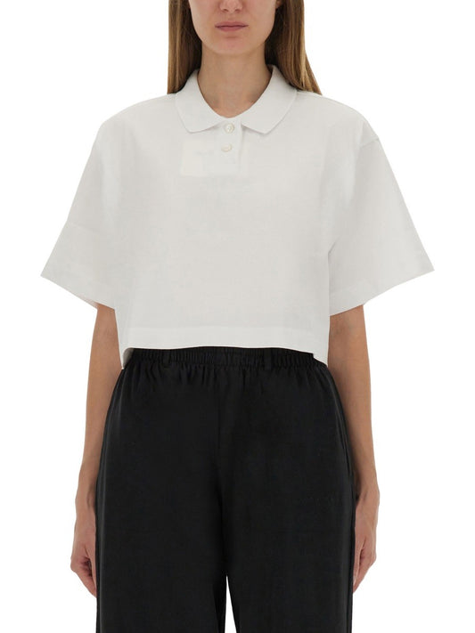 Alexander Wang CROPPED JERSEY POLO SHIRT