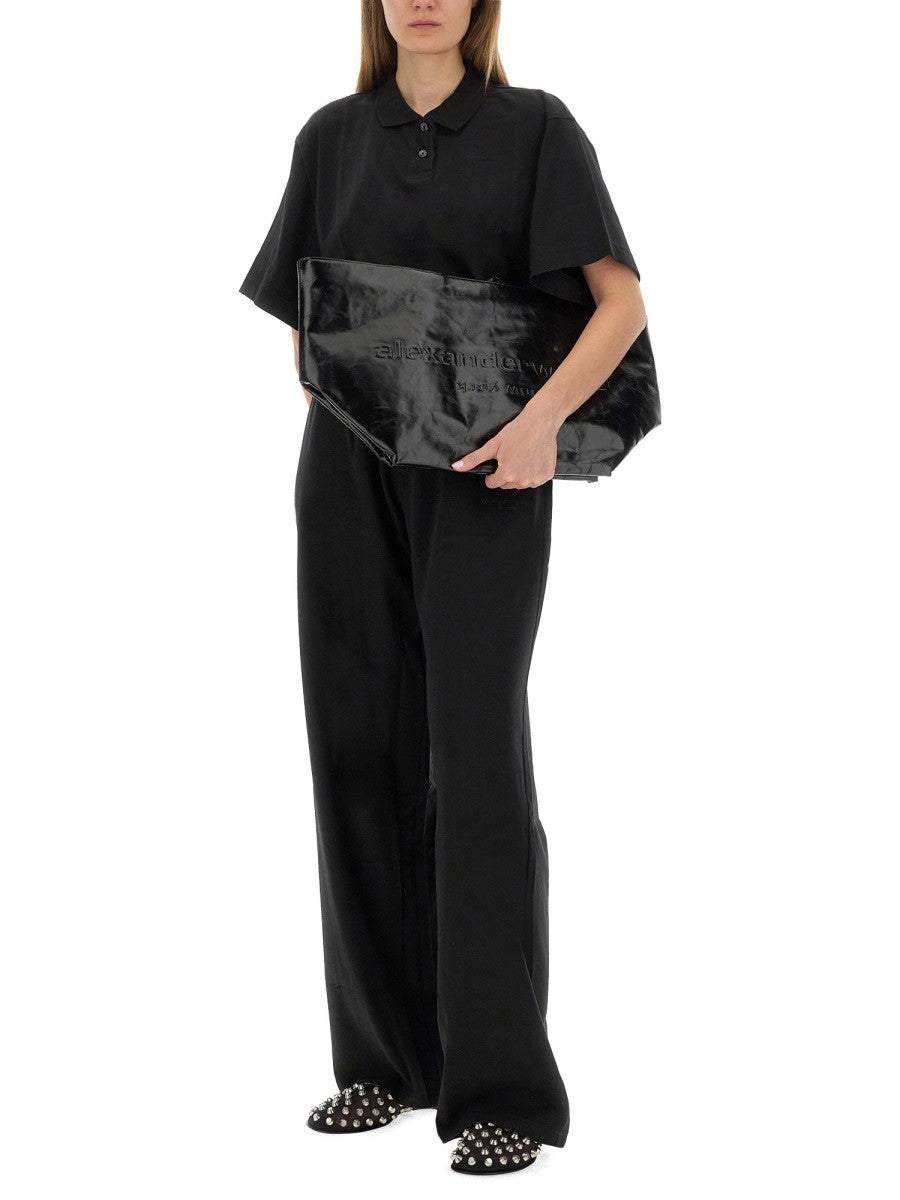 Alexander Wang CROPPED JERSEY POLO SHIRT