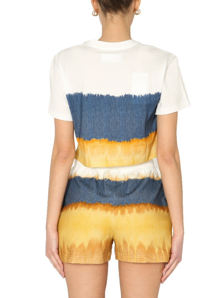 alberta ferretti CROPPED PRINTED T-SHIRT