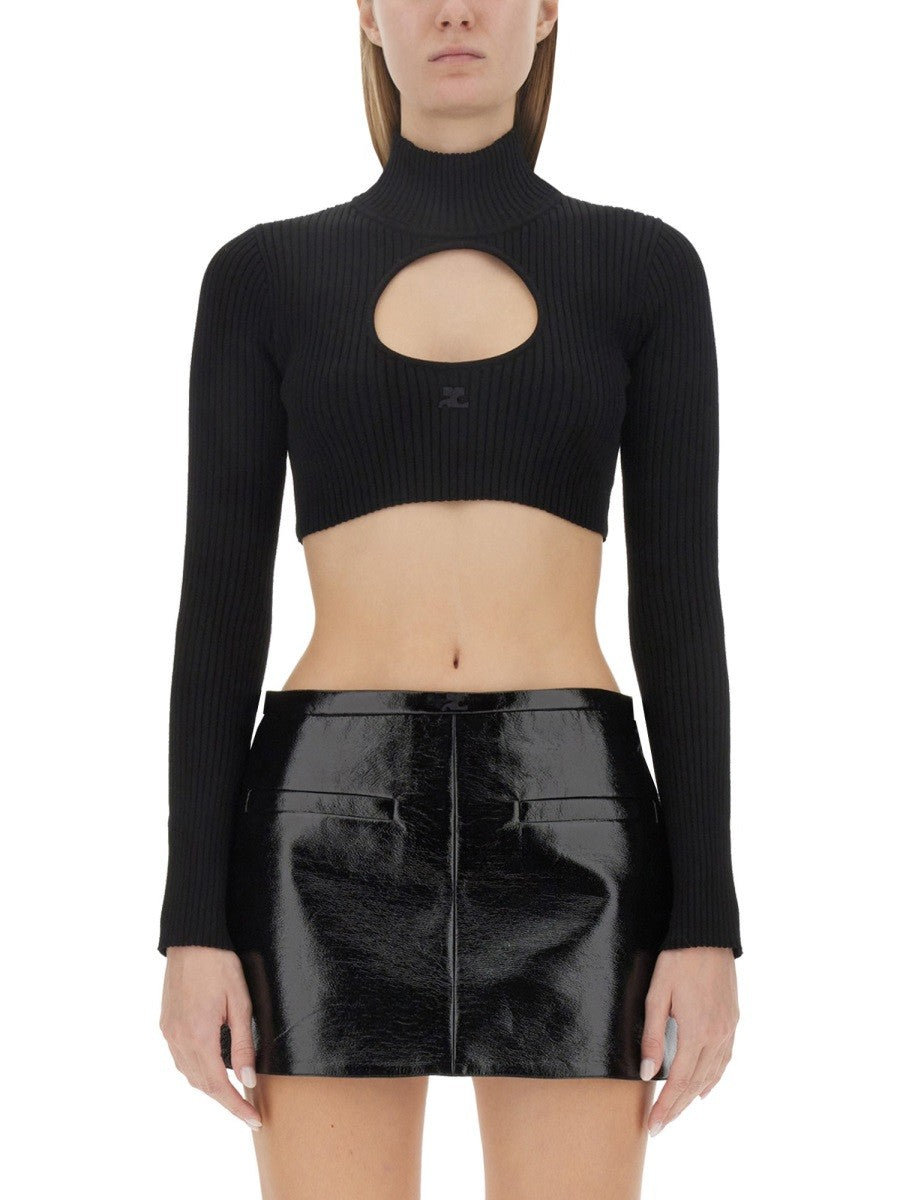 COURREGES CROPPED SHIRT