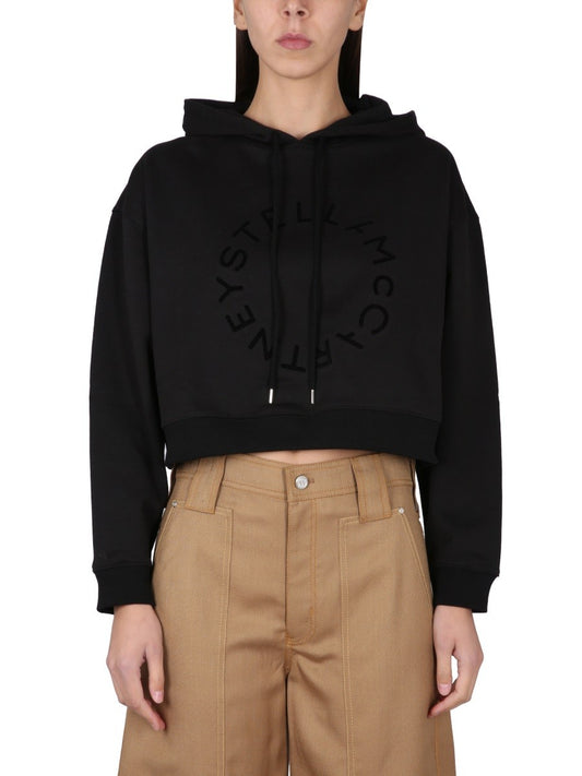 stella mccartney CROPPED SWEATSHIRT WITH LOGO