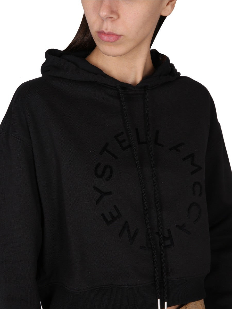 stella mccartney CROPPED SWEATSHIRT WITH LOGO