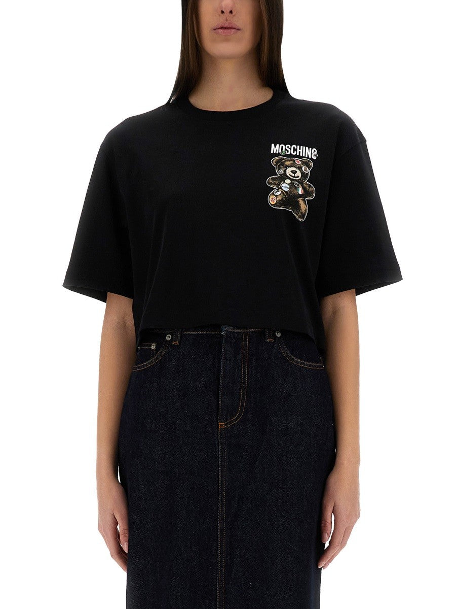 Moschino CROPPED T-SHIRT "TEDDY BEAR"
