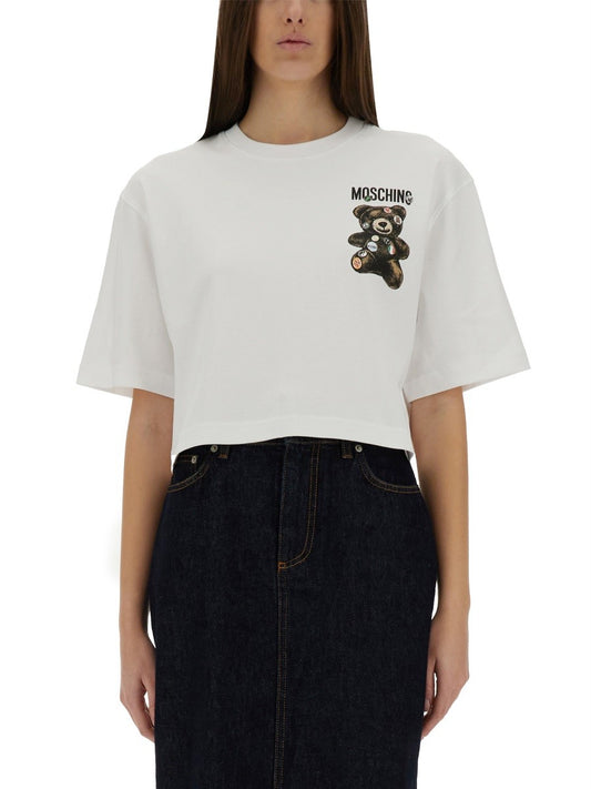 Moschino CROPPED T-SHIRT "TEDDY BEAR"