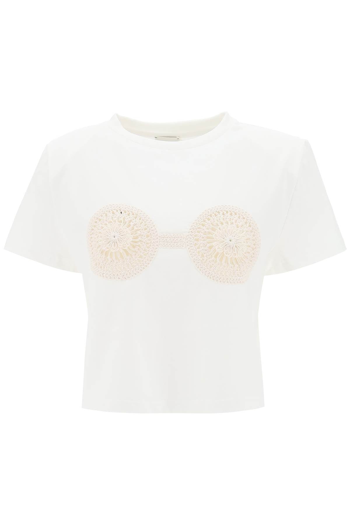 MAGDA BUTRYM cropped t-shirt with crochet insert