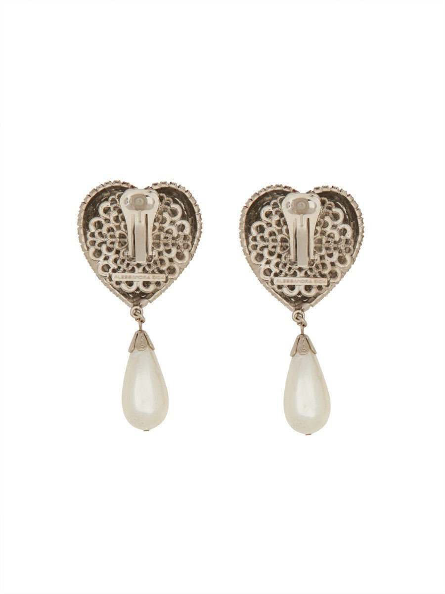 ALESSANDRA RICH CRYSTAL HEART EARRINGS