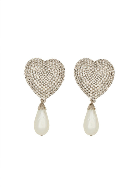 ALESSANDRA RICH CRYSTAL HEART EARRINGS