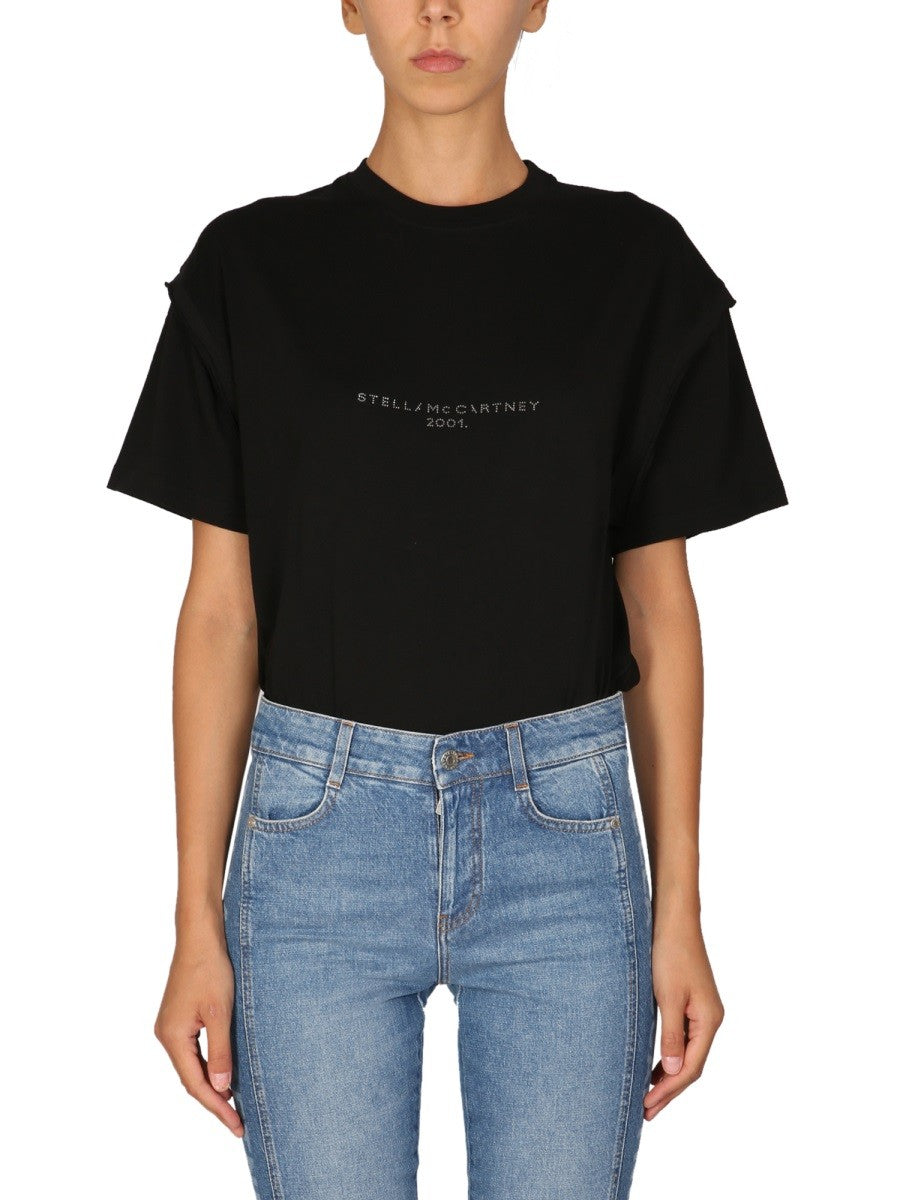 stella mccartney CRYSTAL LOGO T-SHIRT